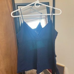 Navy blue, tank top, gap, v-neck, medium
